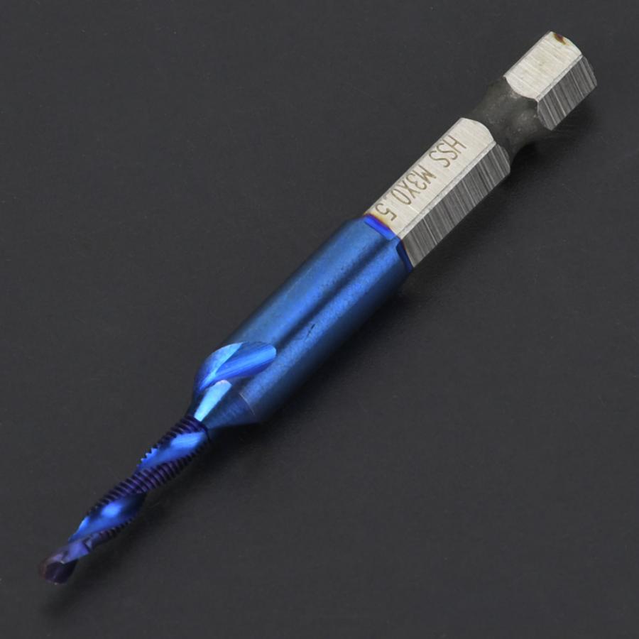 6 pcs metric hexagon shank tap bit M3M10 drill tapping Compound Tap metric M35 blue NAMI coating 6piece set