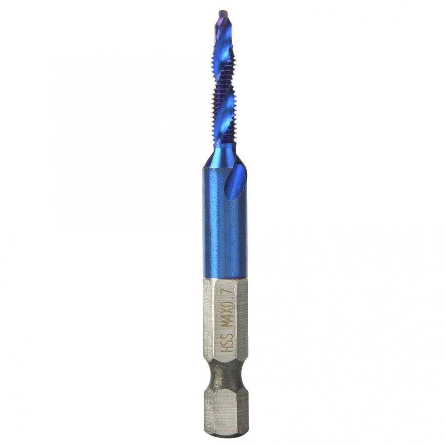 6 pcs metric hexagon shank tap bit M3M10 drill tapping Compound Tap metric M35 blue NAMI coating 6piece set