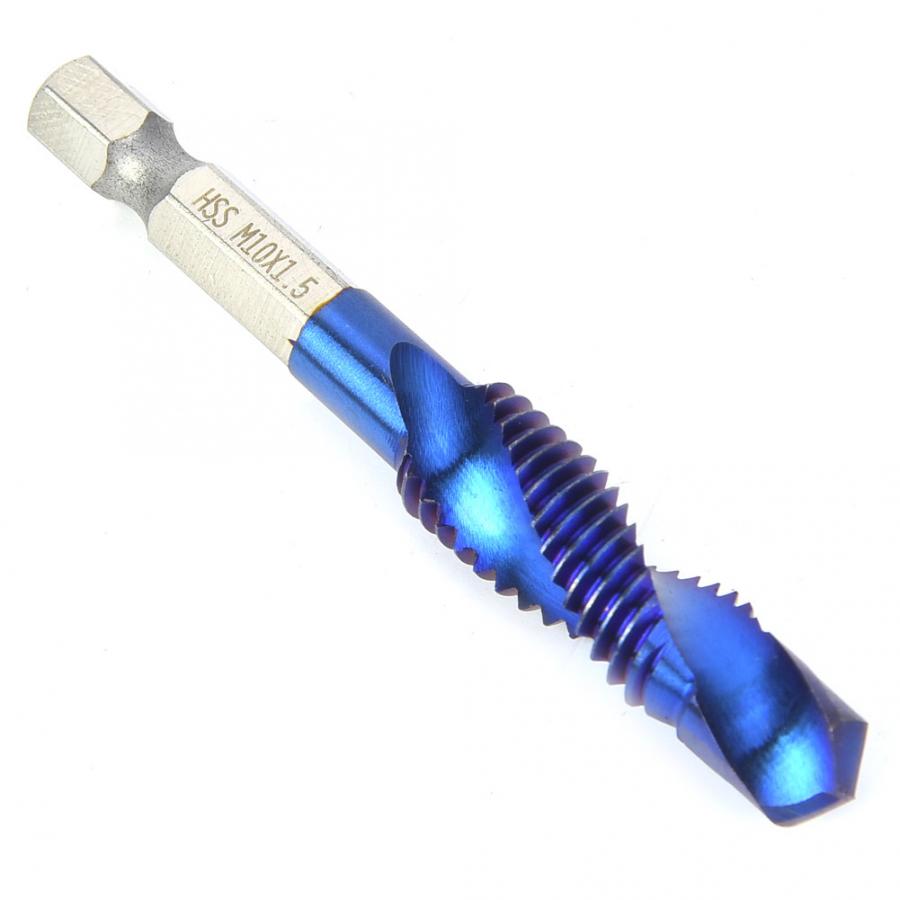 6 pcs metric hexagon shank tap bit M3M10 drill tapping Compound Tap metric M35 blue NAMI coating 6piece set