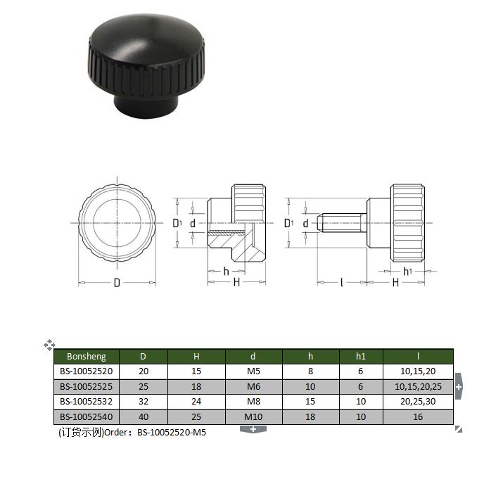 Stripe handleBakelite cabinet knob M6 black knob screw handle