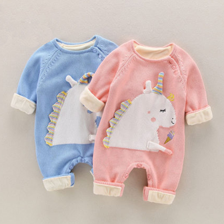 Wholesale 100 cotton baby clothes warm cute soft stylish newborn winter baby romper
