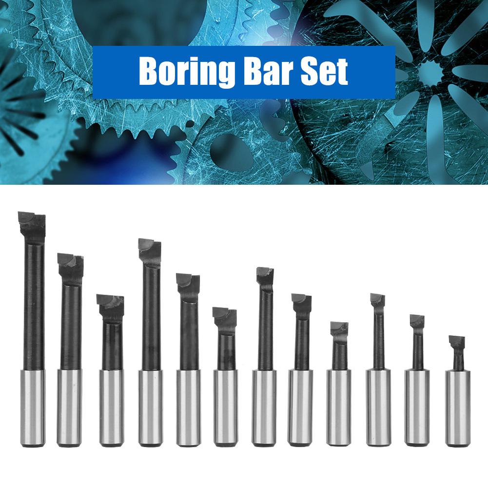 F118mm12PCS Shank Boring Bar Set Carbide Tipped Bars Boring Tool HighSpeed Steel