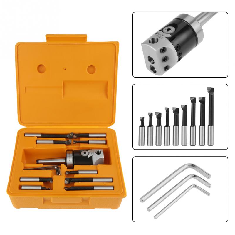 MT3F11 2 9pcs Morse MT3 Handle F1 Boring Head Tool Set Carbide Boring Bar With Shank Mill