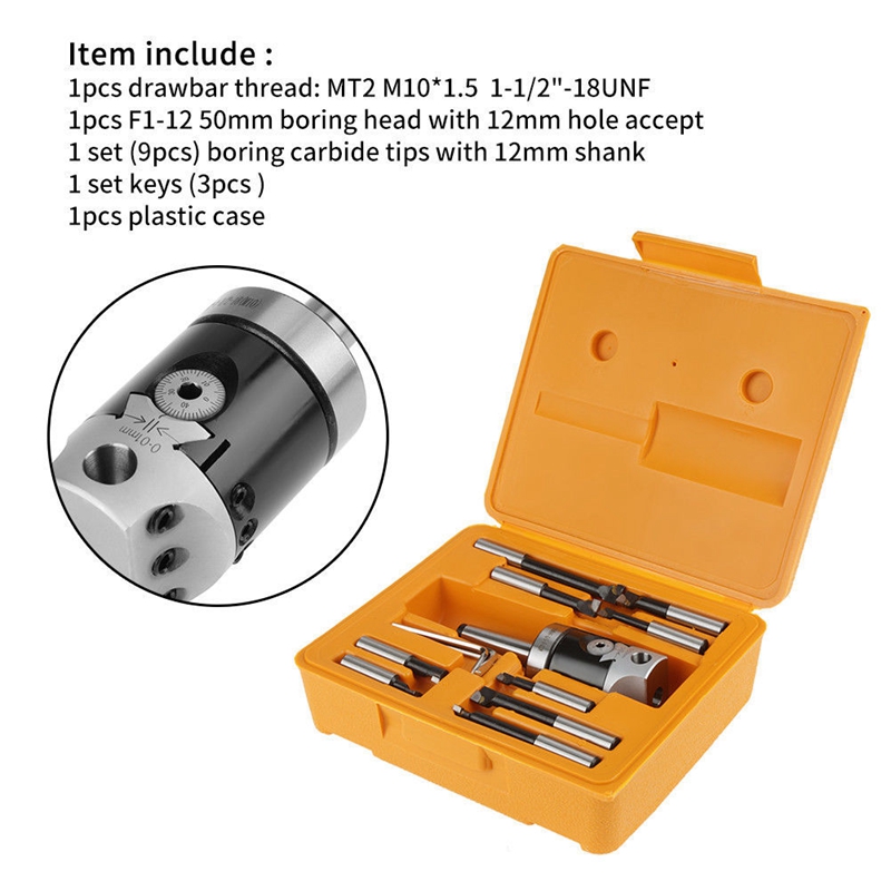 MT3F11 2 9pcs Morse MT3 Handle F1 Boring Head Tool Set Carbide Boring Bar With Shank Mill