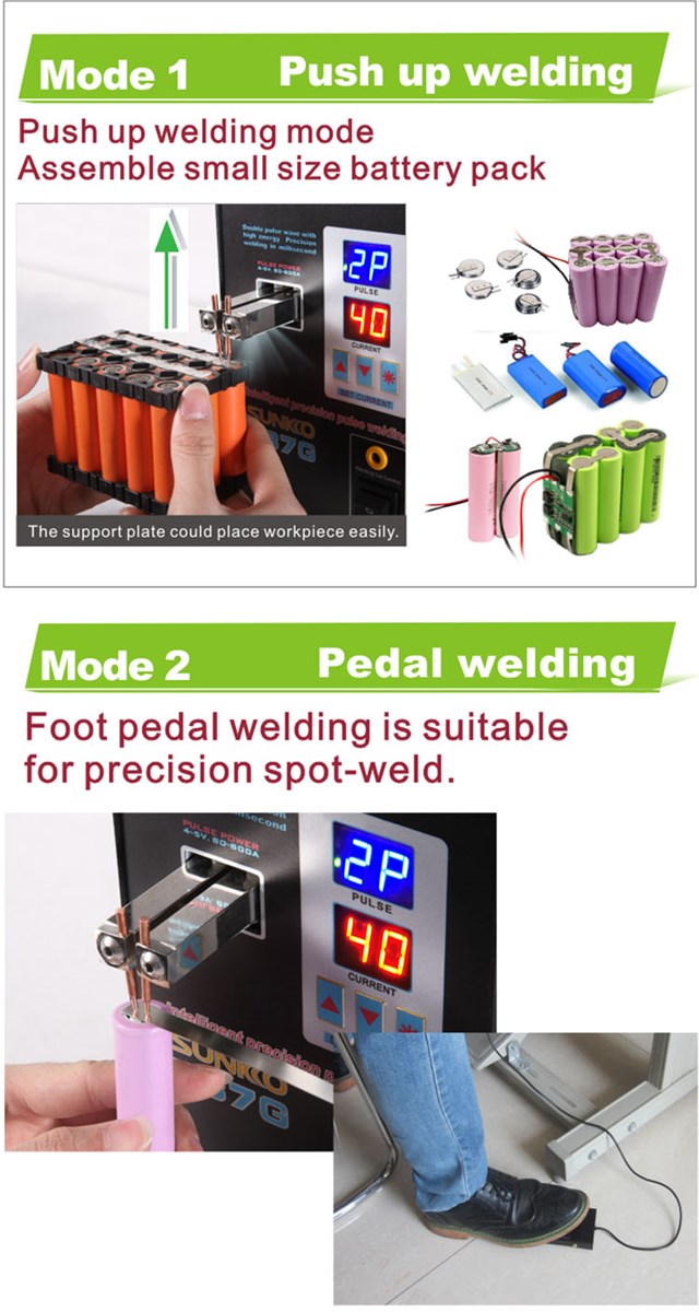 SUNKKO S737G dual digital display singlemode 18650 Battery Spot Welde Soldering Battery Welding Machine Portable