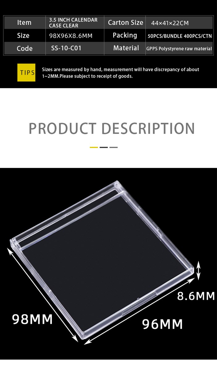35inch Calendar display Box Clear Plastic Calendar Case CD Jewel Case