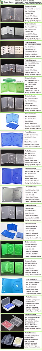 SUNSHING Wholesale Hard Plastic PS4 Game Case PS4 Protective Case Clear Blue PS4 CD DVD Case