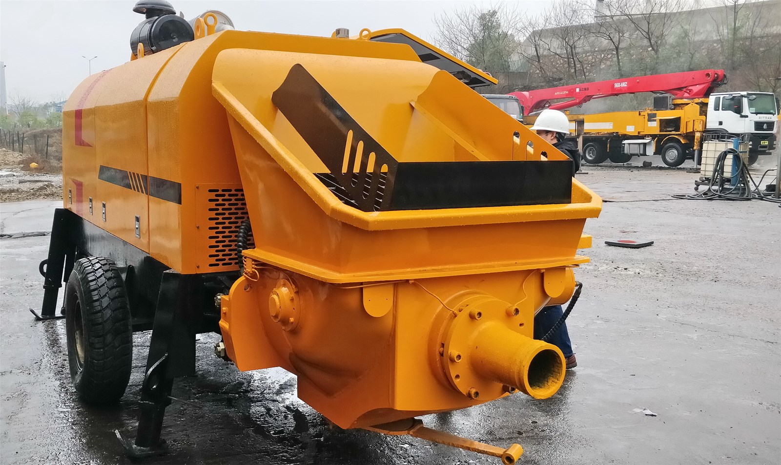 Refurbished Sany Concrete Trailer Pump Hbt80 Different Output Available