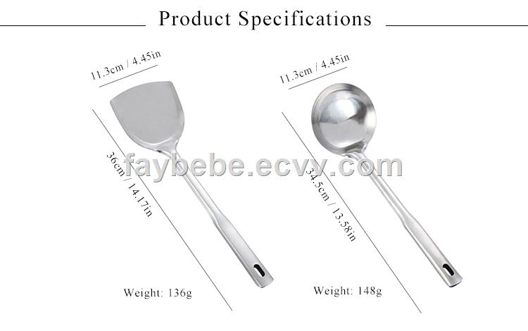 410 Stainless Steel Spatula and Ladle