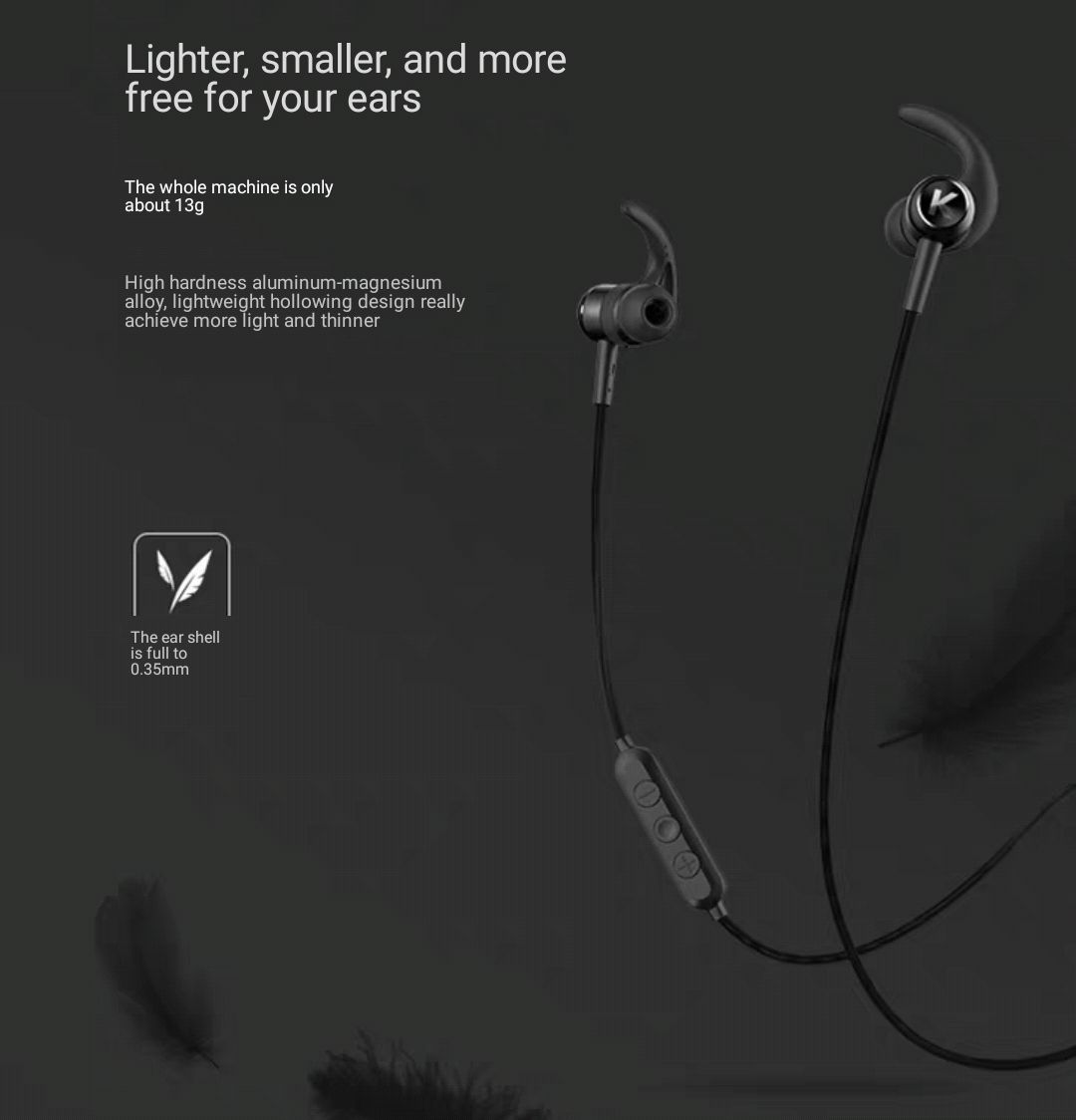 bluetooth headphone sport wireless running male and female binaural hanging ear to ear neck hanging neck magnetic