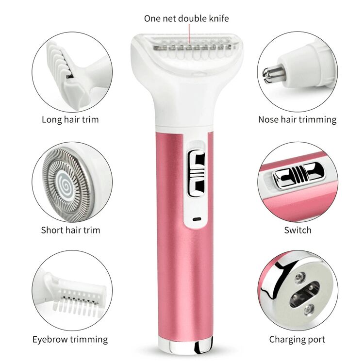 5 in 1 Waterproof Electric Shaver for Pubic Hair Women Bikini Underarm Body Lady Epilator Female Shaving Scraping Epilat