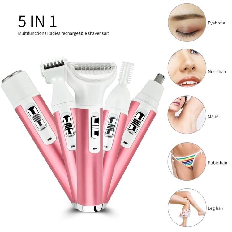 5 in 1 Waterproof Electric Shaver for Pubic Hair Women Bikini Underarm Body Lady Epilator Female Shaving Scraping Epilat