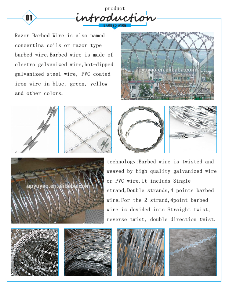 low price galvanized concertina razor barbed wire for sale