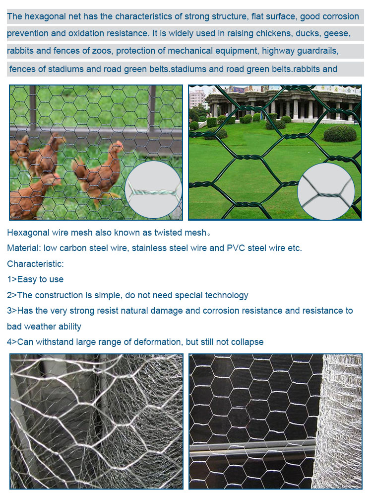 hot dipped galvanized hexagonal wire meshchicken wirePVC coated chicken mesh fence