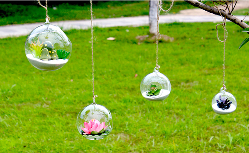 Hanging Glass Terrarium Vase Home Decoration Handmade Wedding Decorative Props Creative Hanging Candle Holder