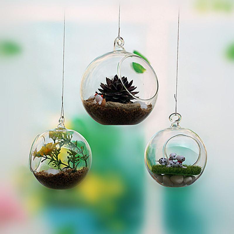 Hanging Glass Terrarium Vase Home Decoration Handmade Wedding Decorative Props Creative Hanging Candle Holder