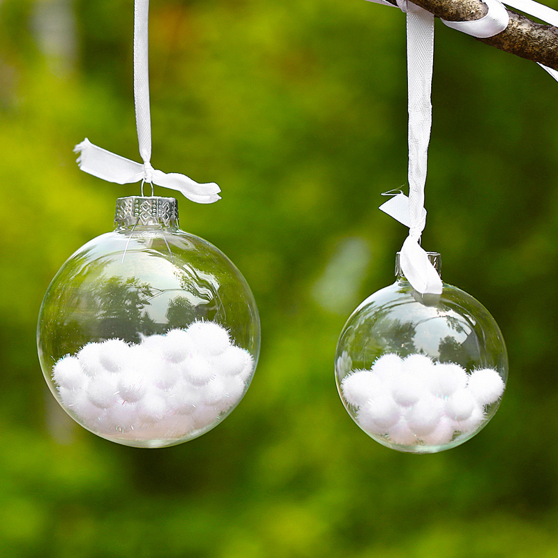 Transparent Glass Globe Christmas Day Home Decorative Wedding Favor Gift Hanging Ball