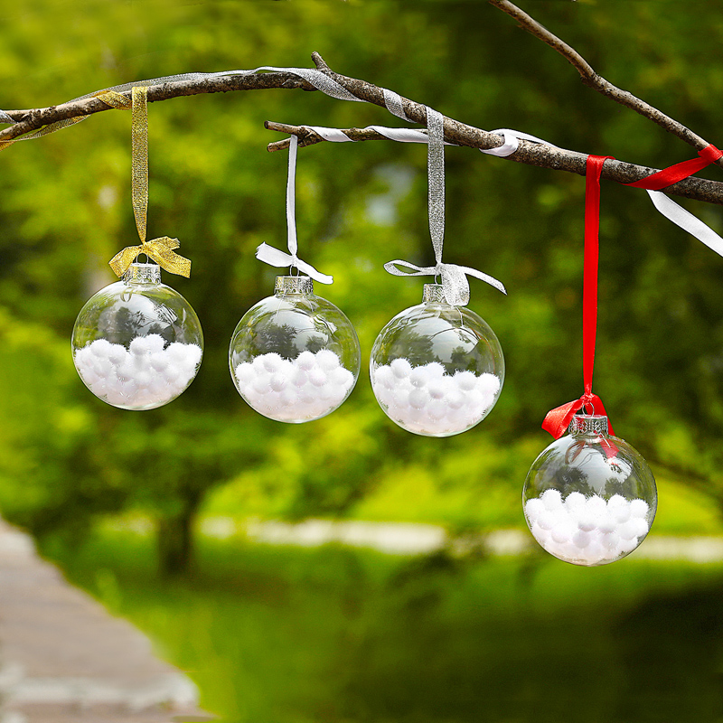 Transparent Glass Globe Christmas Day Home Decorative Wedding Favor Gift Hanging Ball