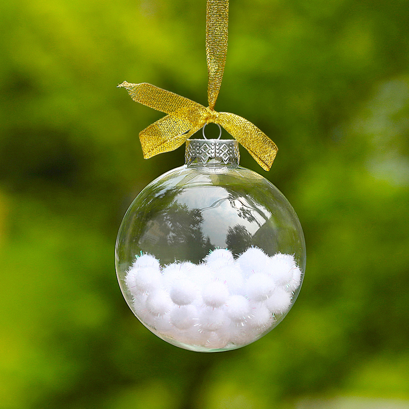 Transparent Glass Globe Christmas Day Home Decorative Wedding Favor Gift Hanging Ball