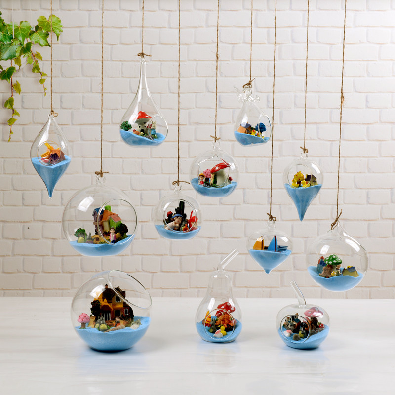 Hanging Glass Terrarium Vase Home Decoration Creative Candle Holder Wedding Decorative Props