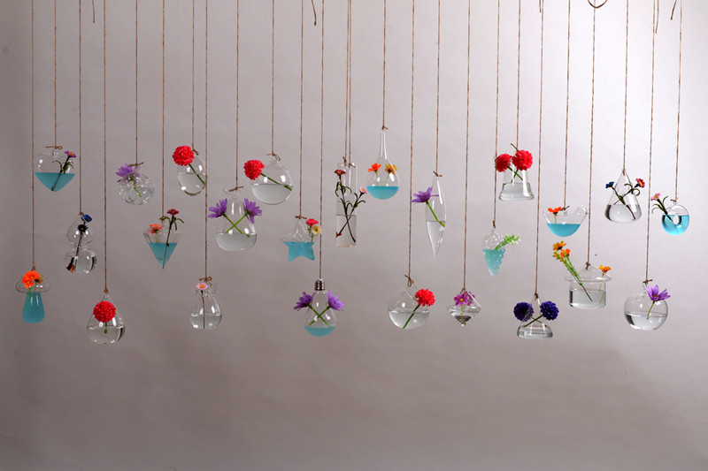 Hanging Glass Terrarium Vase Home Decoration Creative Candle Holder Wedding Decorative Props