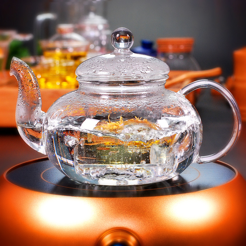 600ml High Borosilicate Glass Material Teapot Home Office Hotel Handmade Glass Teapot Cup Set