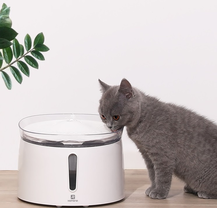 Homerun Custom Automatic LED Bubbling Pet Drinking Eco Cat Water Fountain and Dispenser CE FCC