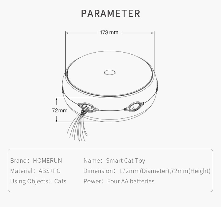Automatic Electric Smart Interactive Cat Toy Teaser with Random Poping Up Feather LED CE FCC