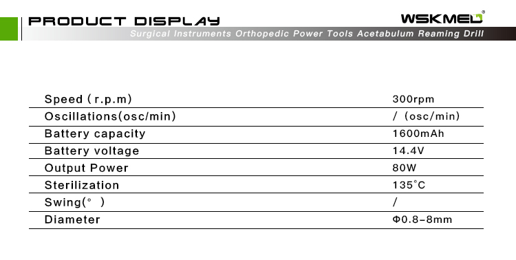 Orthopedic Power Tools Electric Acetabulum Reaming Bone Drill for Medical Trauma Surgery Hospital Surgical Trauma