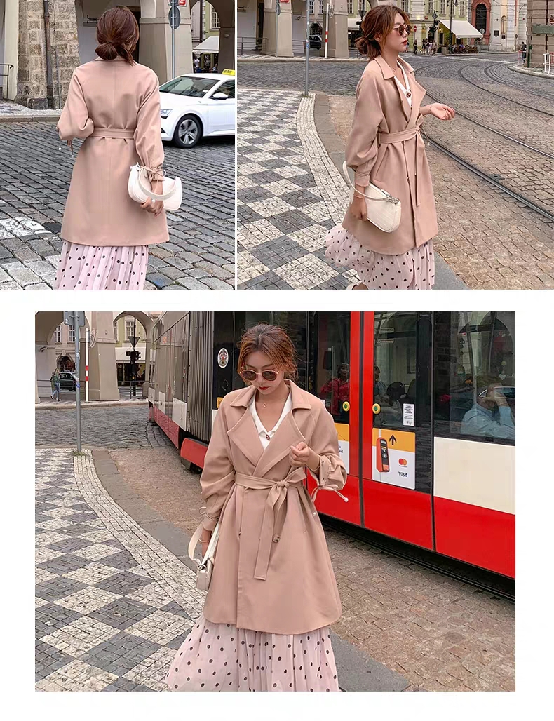 Windbreaker women medium and long small spring fall fashion temperament thin Korean version loose 2020 new spring women