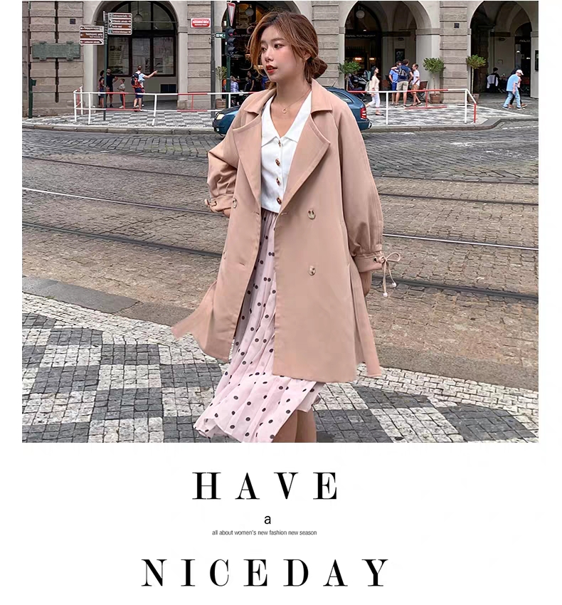 Windbreaker women medium and long small spring fall fashion temperament thin Korean version loose 2020 new spring women