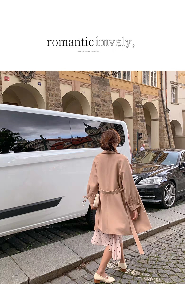 Windbreaker women medium and long small spring fall fashion temperament thin Korean version loose 2020 new spring women