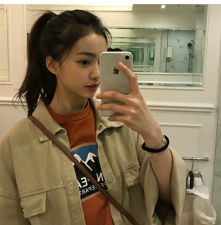 Cowboy Coat Female Spring and Autumn 2020 New Korean Students bf Former Jeans Long Sleeves Hong Kong Wind Stickers