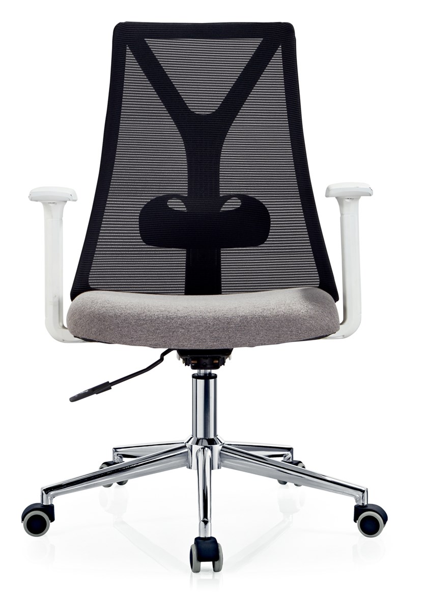 Brief design black back gray seat mesh chair for staff