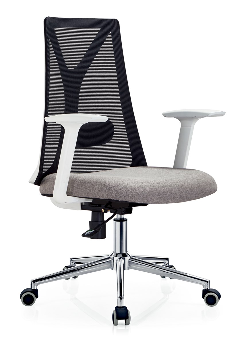 Brief design black back gray seat mesh chair for staff