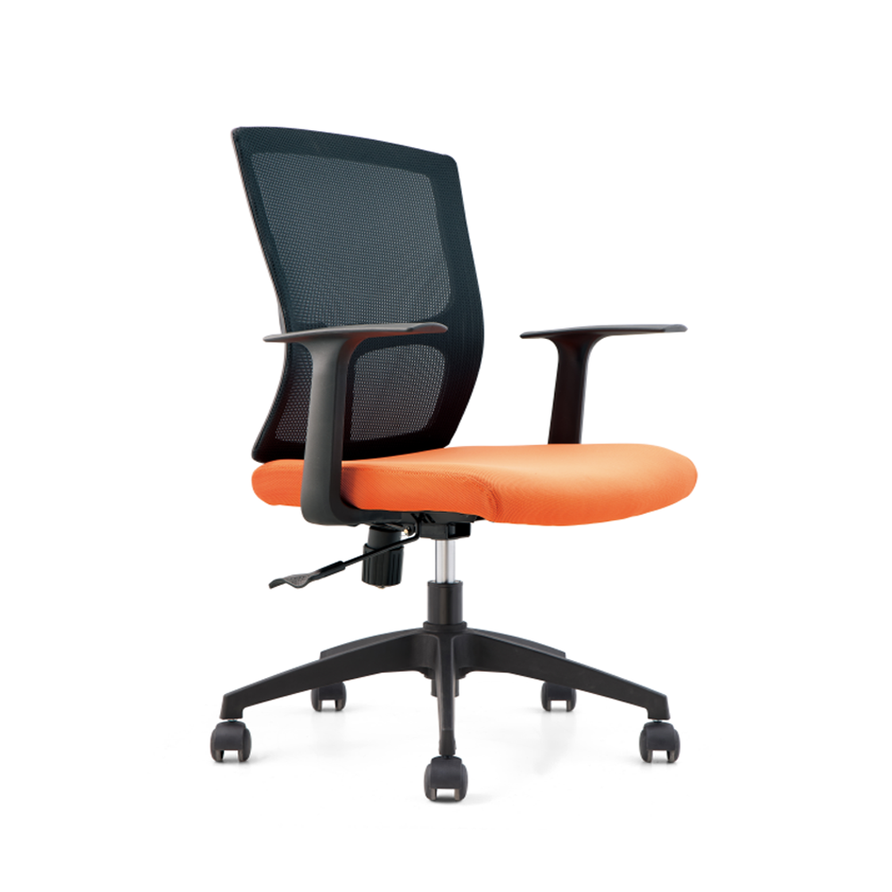 Fashion low back black and orange office chair