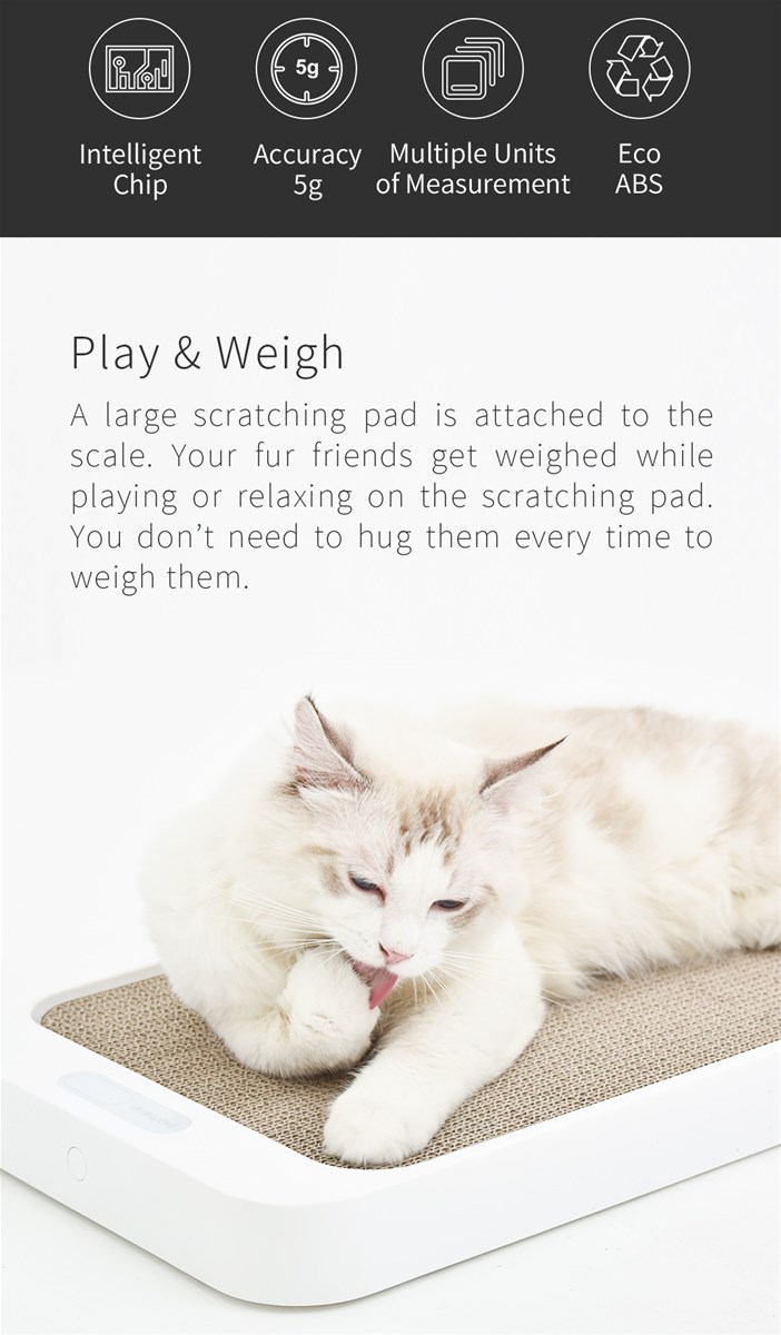 Portable Highprecision Electronic Pet Weighing Scale for Cat 15kg with Replaceable Scratching Pad