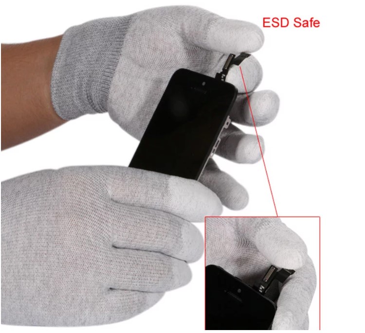 Carbon Fiber PU ESD Palm Fit Antistatic gloves