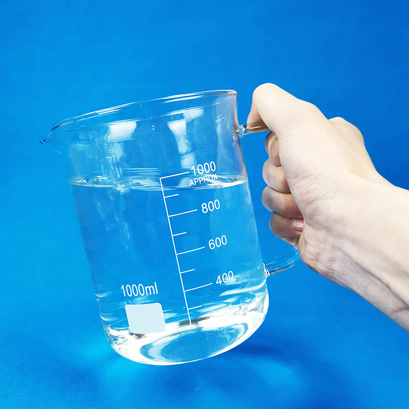 Handle Glass Beaker with Spout and Scale High Boro 33 Glass Material Laboratoryware