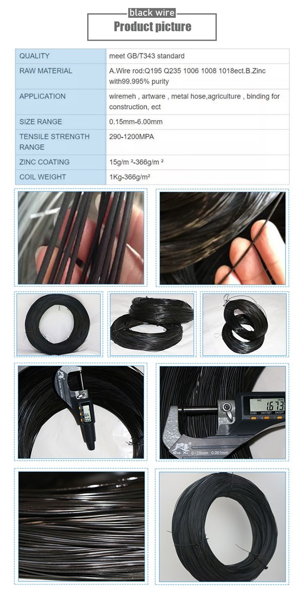 16 gauge soft black annealed iron wire binding iron wire annealed black