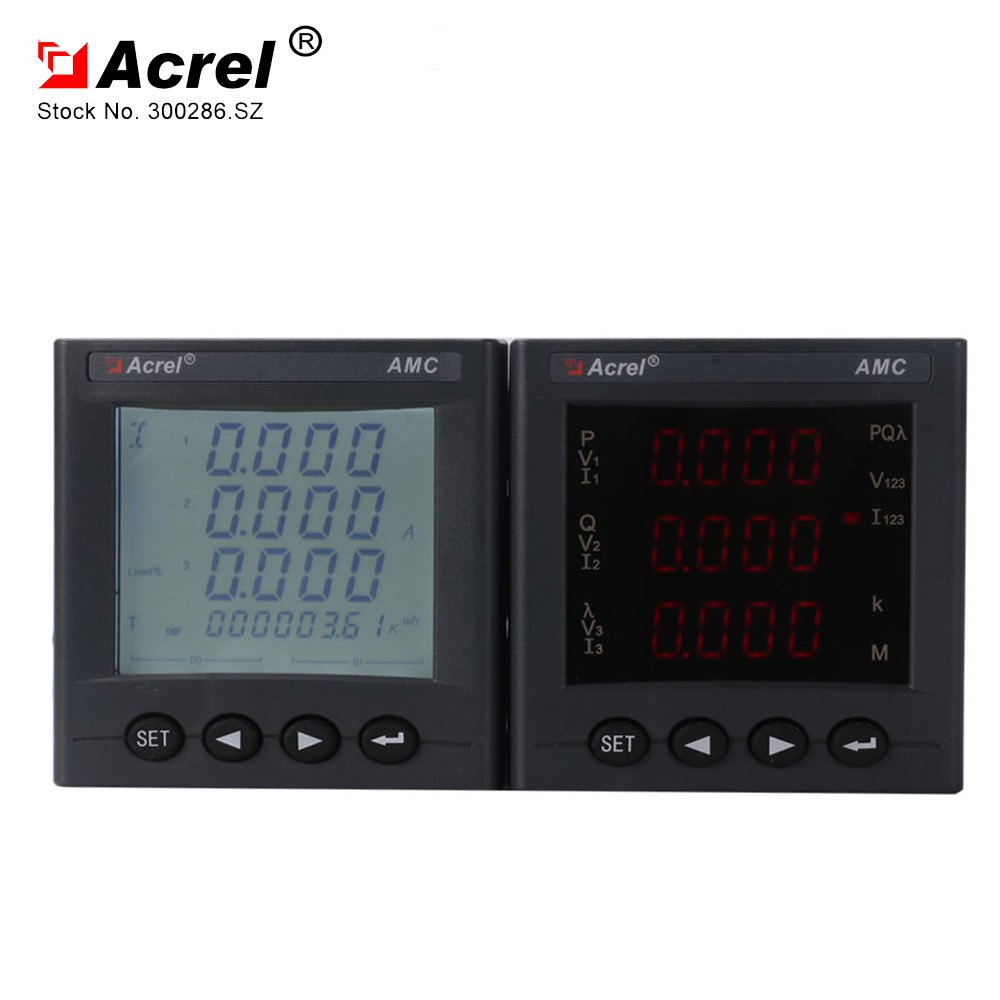 Acrel high accuracy Voltage range ACDC 85265V power meters AMC72LE