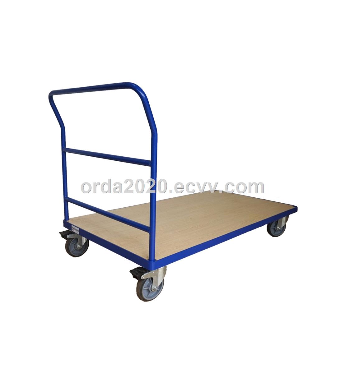 1102 Lbs 60X30 Steel Bound Wood Deck Platform Truck 6 PU Wheel