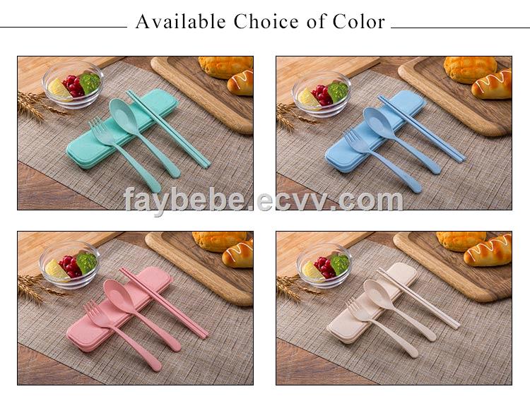 Biodegradable Wheat Straw Cutlery Set with Case