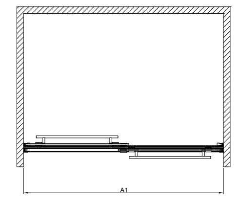 Bypass glass sliding door shower enclosure stainless steel big wheel for Canada market