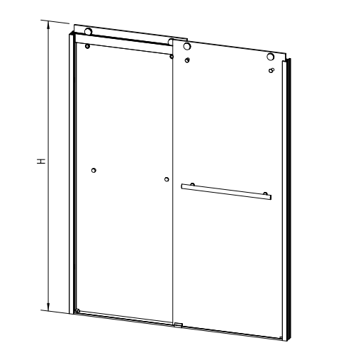 Bypass glass sliding door shower enclosure stainless steel big wheel for Canada market