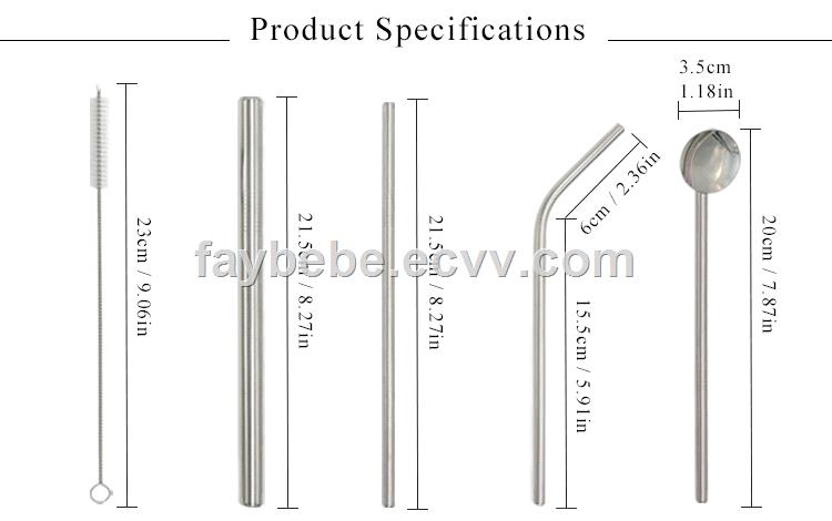 Drinking tool stainless steel straws wholesale