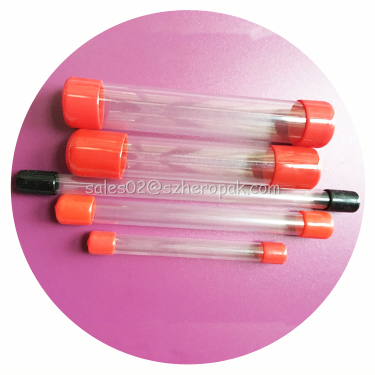 Plastic packaging tubes with lids necessary for snack factory packing