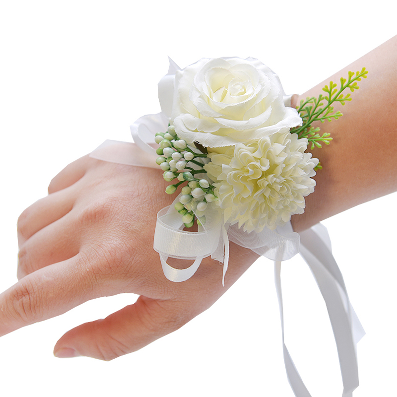 Bride Wrist Flower Mixed Artificial Decorative Bridesmaid Sisters Hand Flower Wedding Decorative