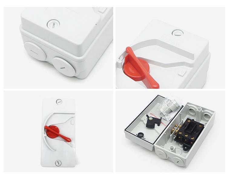 IP56 Rotating Type Of Weatherproof Isolator Switch Electric 20A 32A 63A DC Isolator Switch 3 Phase Price UKF