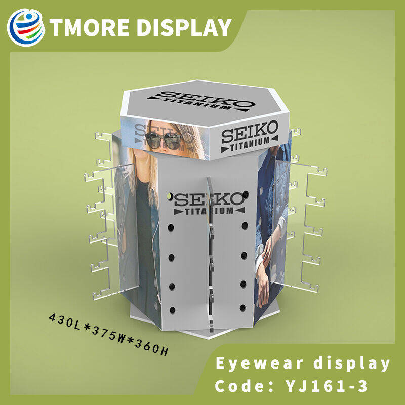 Rotating eyewear sunglasses display rack